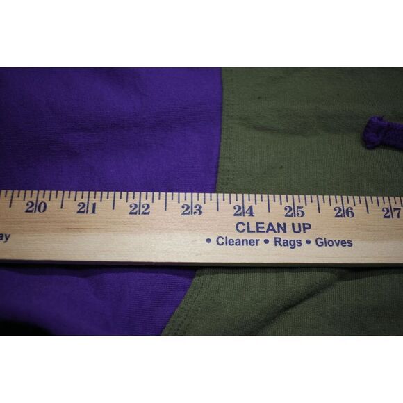 Champion Colorblock Hoodie Purple & Olive Green Men’s Size L Pullover Sweatshirt - Picture 4 of 8